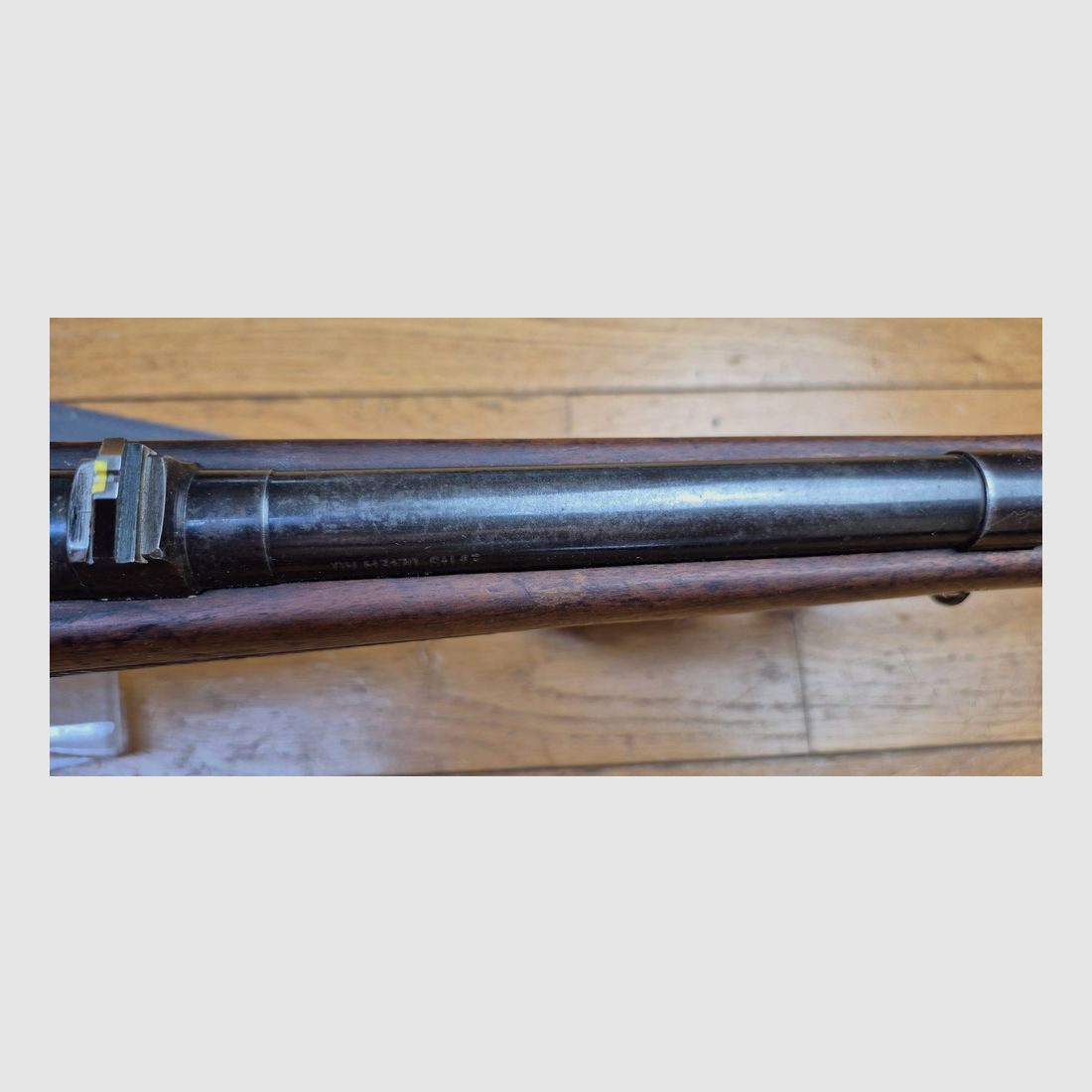 Schöne Steyr Mannlicher Schönauer Büchse — Modell « GK » — Kal. 7×64 — Waffe geprüft 1964 — Deutscher Abzug — Schöne Hölzer — Exzellente Mechanik — Schöner Lauf — Montagebasis aus Stahl — Sehr guter Allgemeinzustand — BE+/TBE, Bild 31 von 43