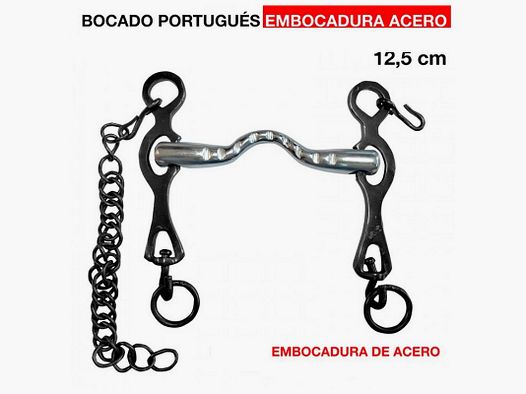 Portugiesischer Biss Stahl schwarze Beine 12,5 cm