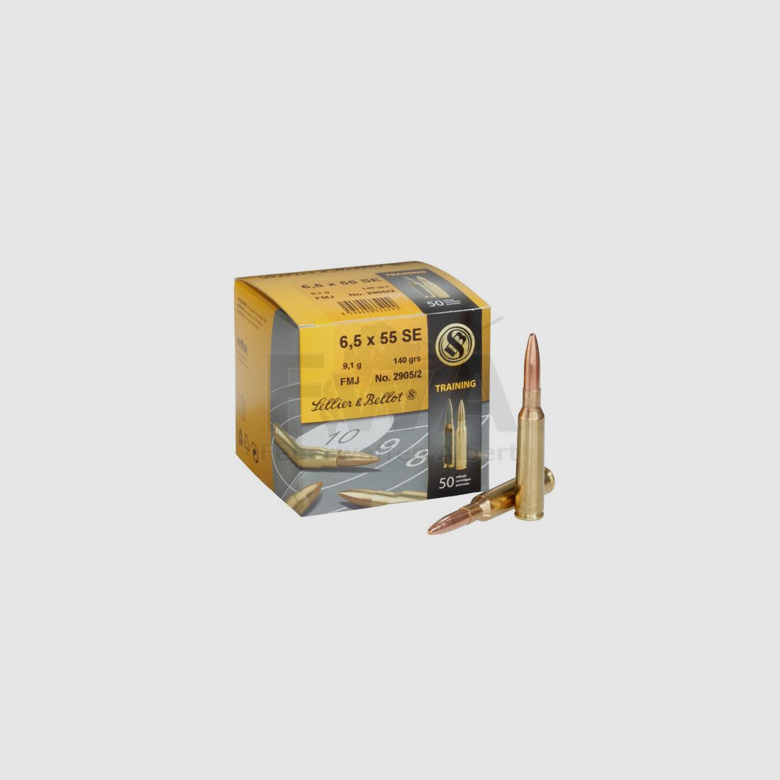 Patronen 6,5 x 55 SE FMJ 8gr/124grs 50 Stück - Sellier & Bellot