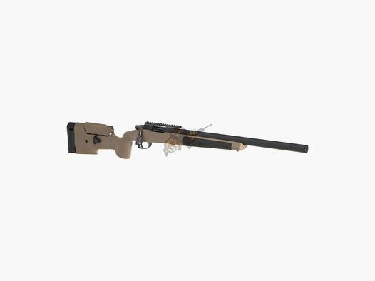Rifle de francotirador MLC-338 de acción de cerrojo Edición Deluxe 165m/s libre a partir de 18 años -F- | Maple Leaf Dark Earth