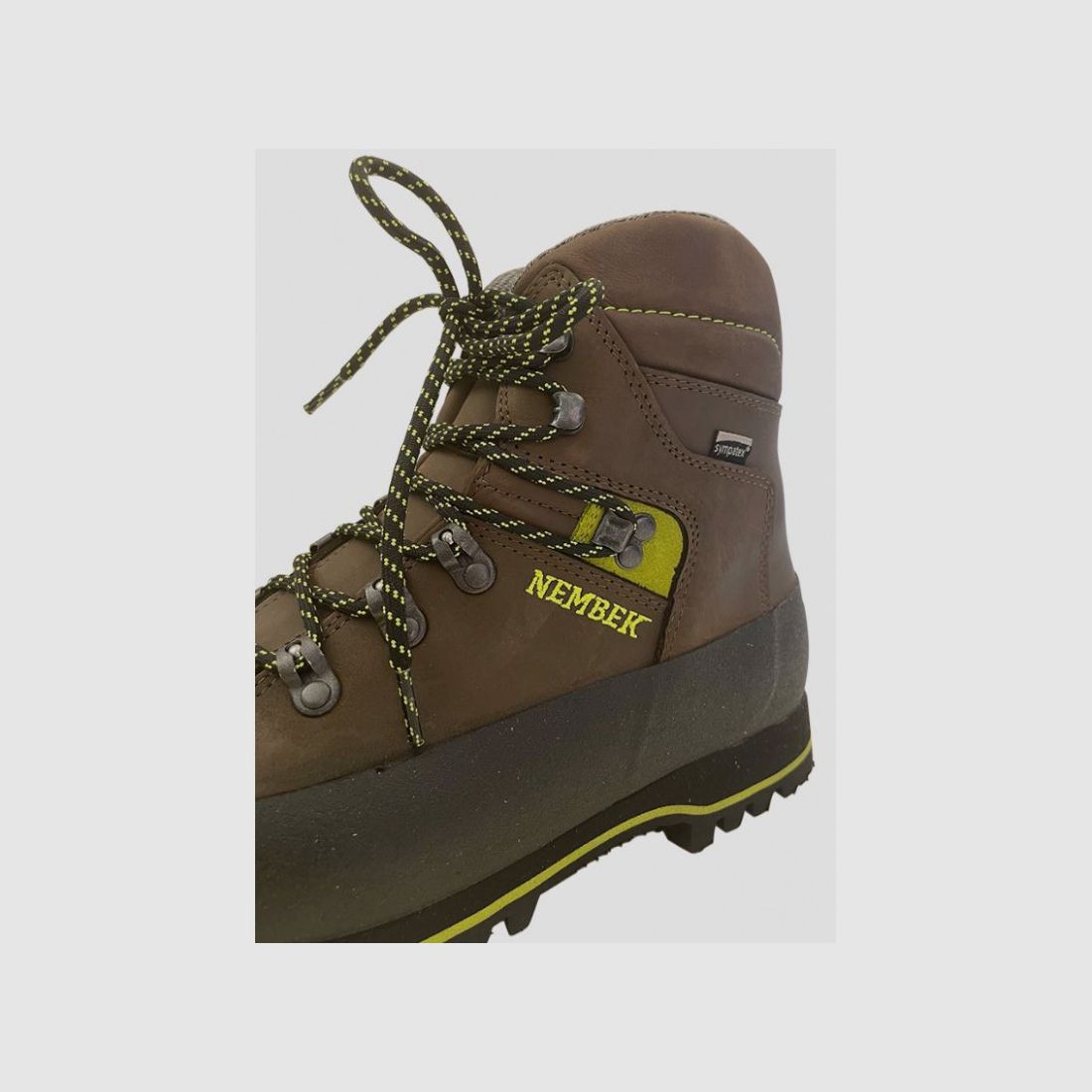 Bitrabi Nembek 300L Stiefel aus braunem Leder mit fluoreszierenden gelben Einsätzen Art. NBK300L BITRABI, Bild 5 von 6