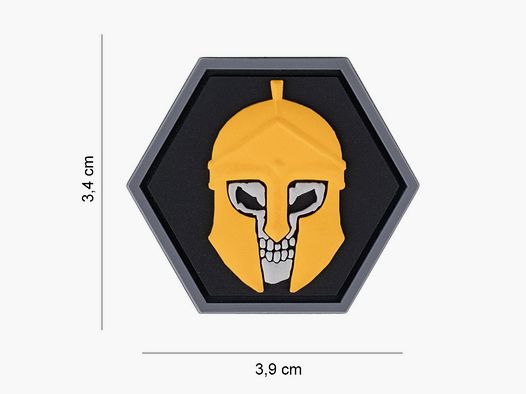 Patch PVC Hexagon Schädel Spartan