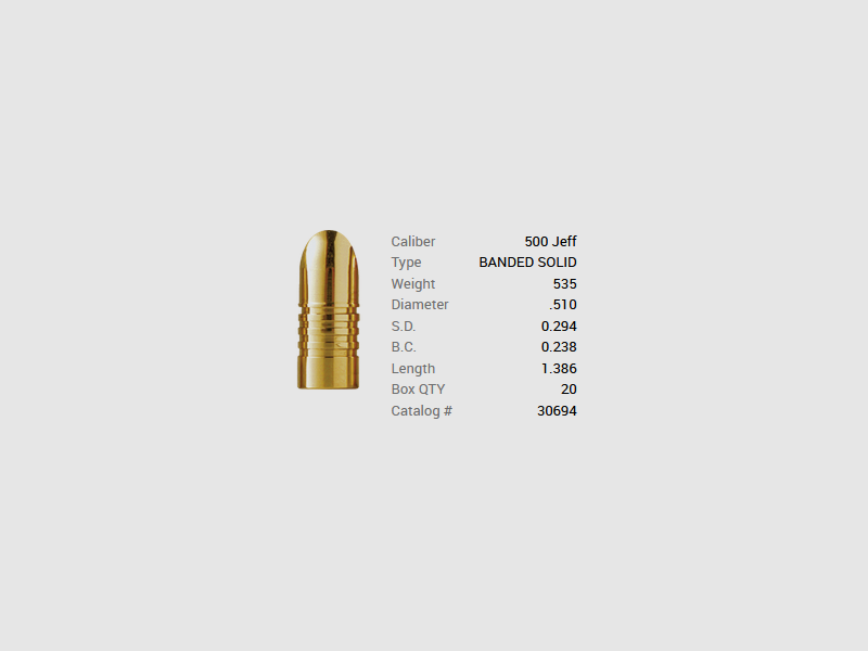 Barnes Geschoss .510 / 13,00mm 535GR Banded Solid 20 Stück, Bild 1 von 2