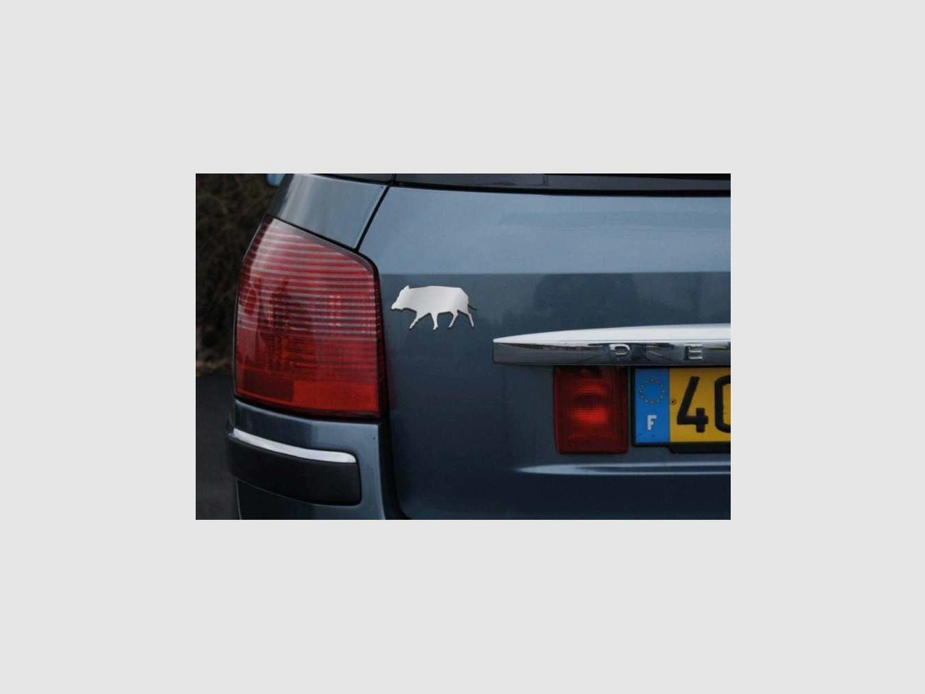 3D-Logo Wildschwein verchromt