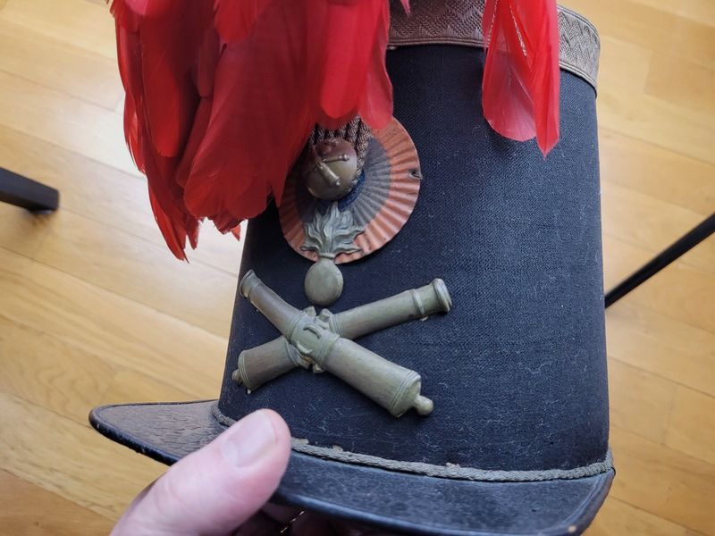 Schöner Offiziers-Shako der Artillerie – Modell 1846 Zeit der 2. Republik – Ca. 1848/1852 – Seltenes Modell – TBE, Bild 2 von 13