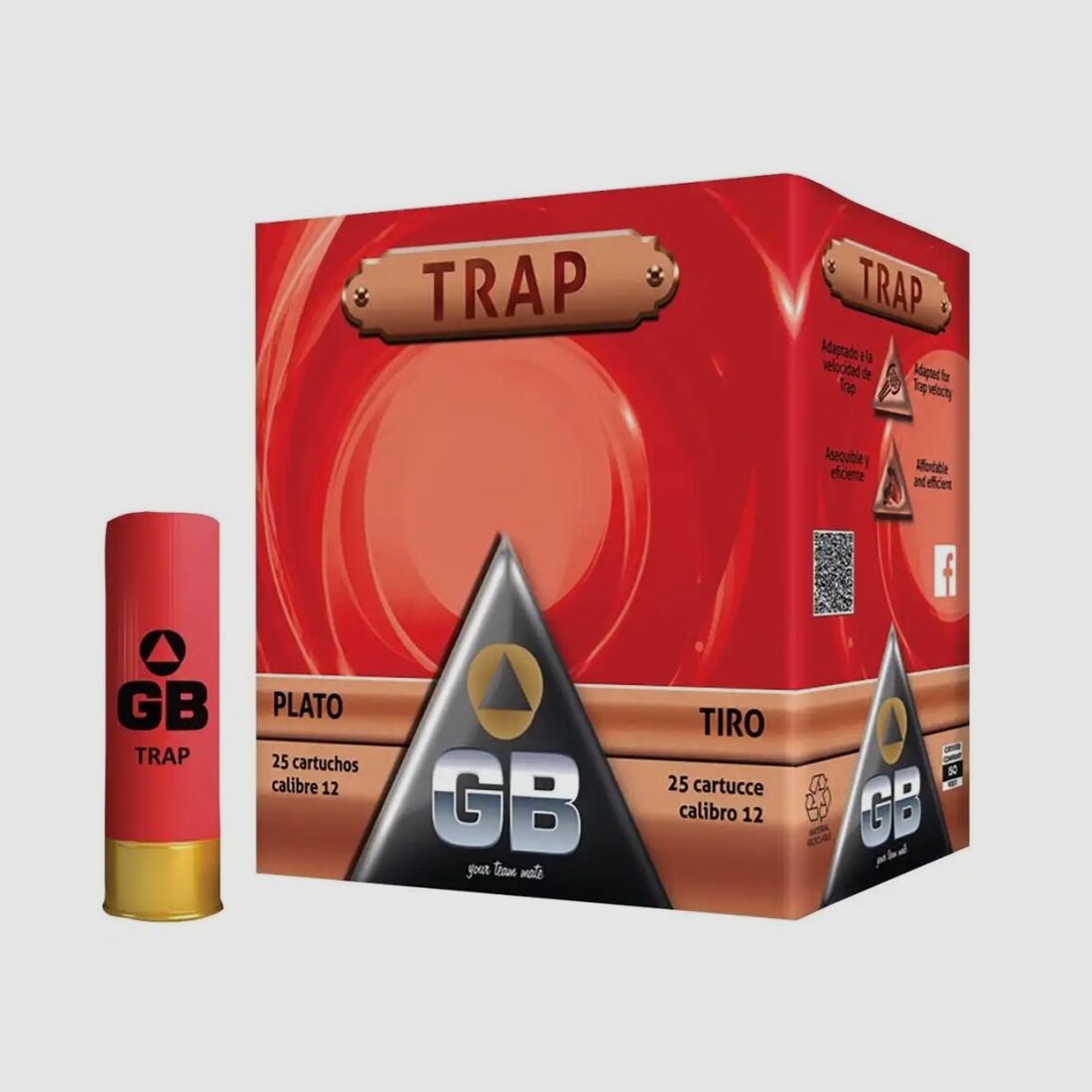 GB Training Trap 2,4 mm 24g 250 colpi pallini di piombo No.7 1/2