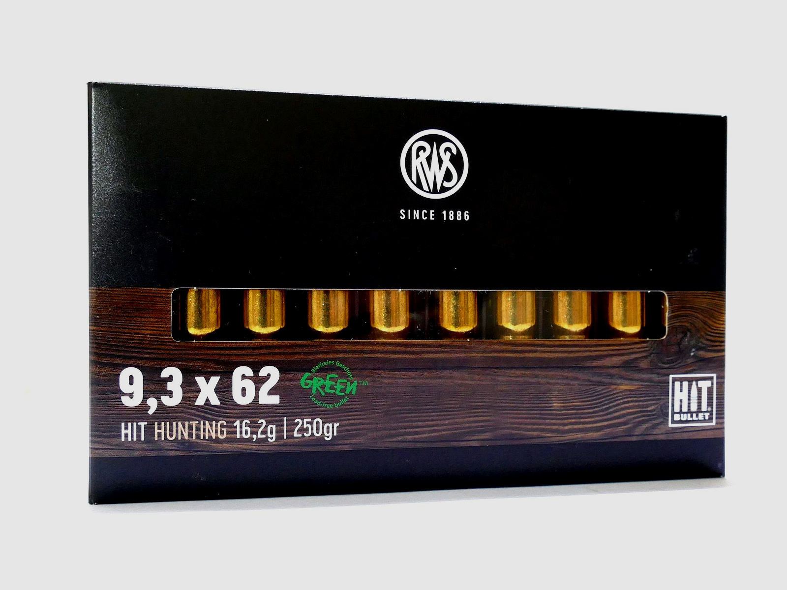RWS 9,3X62 HIT 16,2g/250gr. Büchsenpatronen Bleifrei
