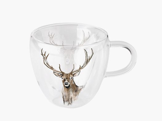 Glasbecher Rothirsch