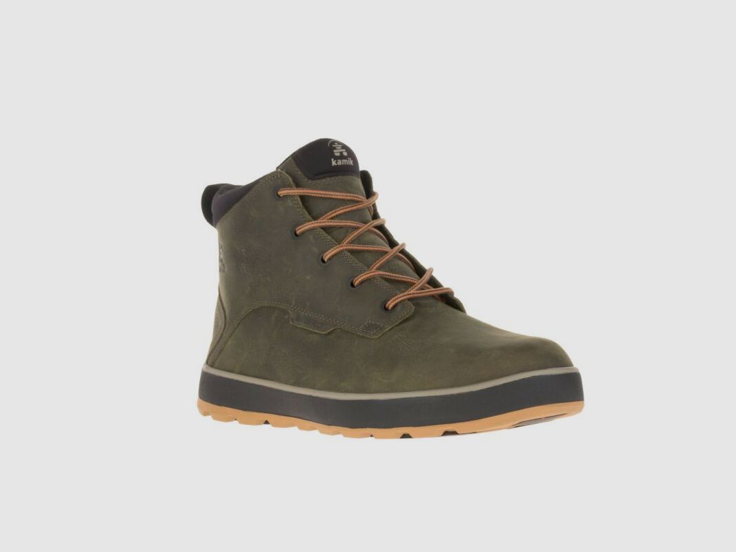 Kamik Herren Lederschuh Spencermid Dark Oliv