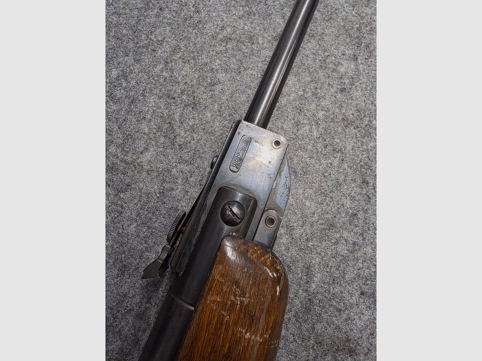 Zeer oude Weihrauch HW50 knikloop-luchtbuks zonder F-keurmerk uit de jaren 60, kal. 4,5 mm diabolo HW 50, afbeelding 8 van 9