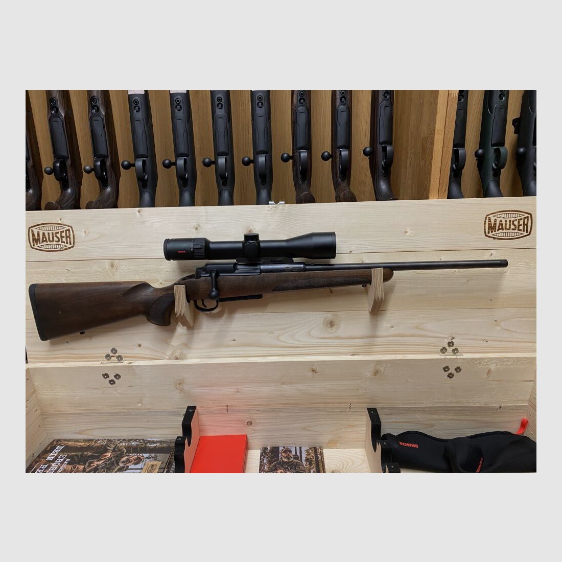 Mauser 25 Pure, with Minox RS-4 2.5-10x50, with rail