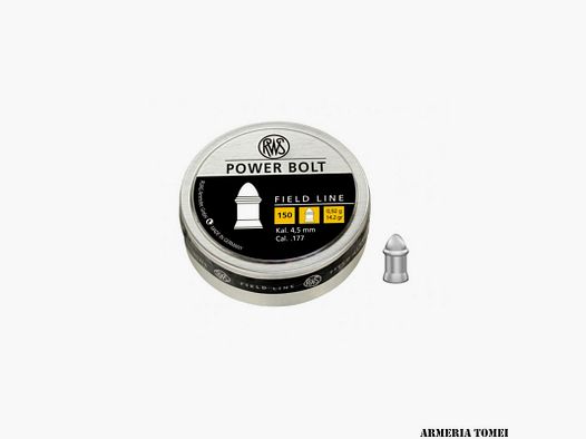 GESCHOSSE DRUCKLUFT – RWS – POWER BOLT 4,5mm .177 0,92g 14.2gr (150Stück)