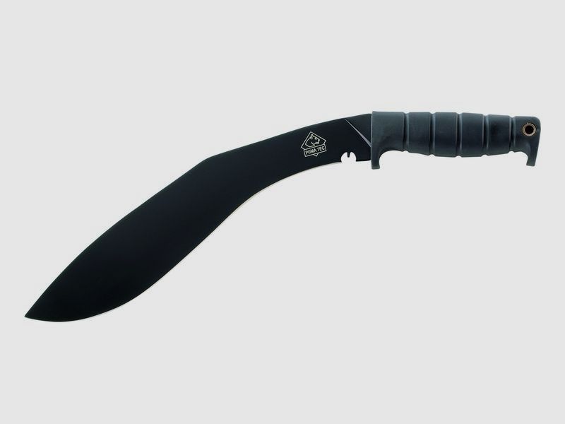 Puma TEC Kukri Machete, herramienta de trabajo, mango de goma, funda de nylon,