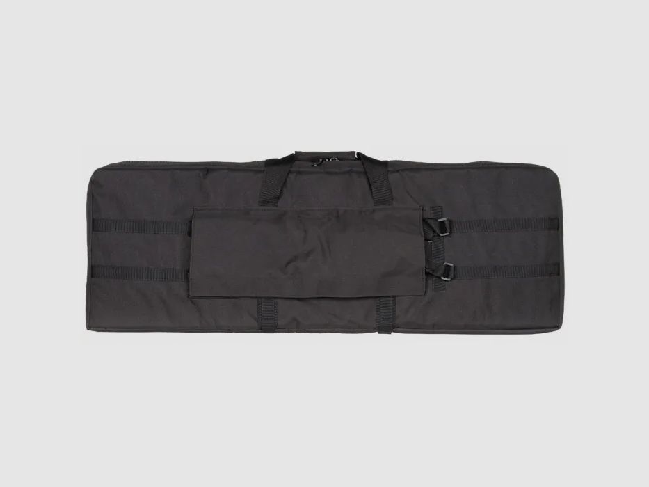 Rifle bag for 2 long guns up to 95cm, black, with divider and backpack straps