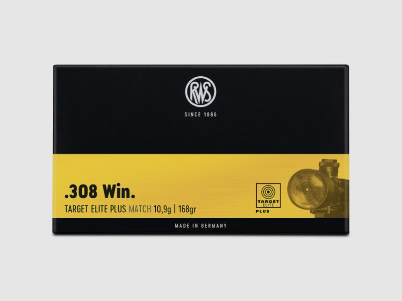 RWS TARGET ELITE PLUS - .308WIN - 10,9G / 168GRS. - 20 PATRONEN