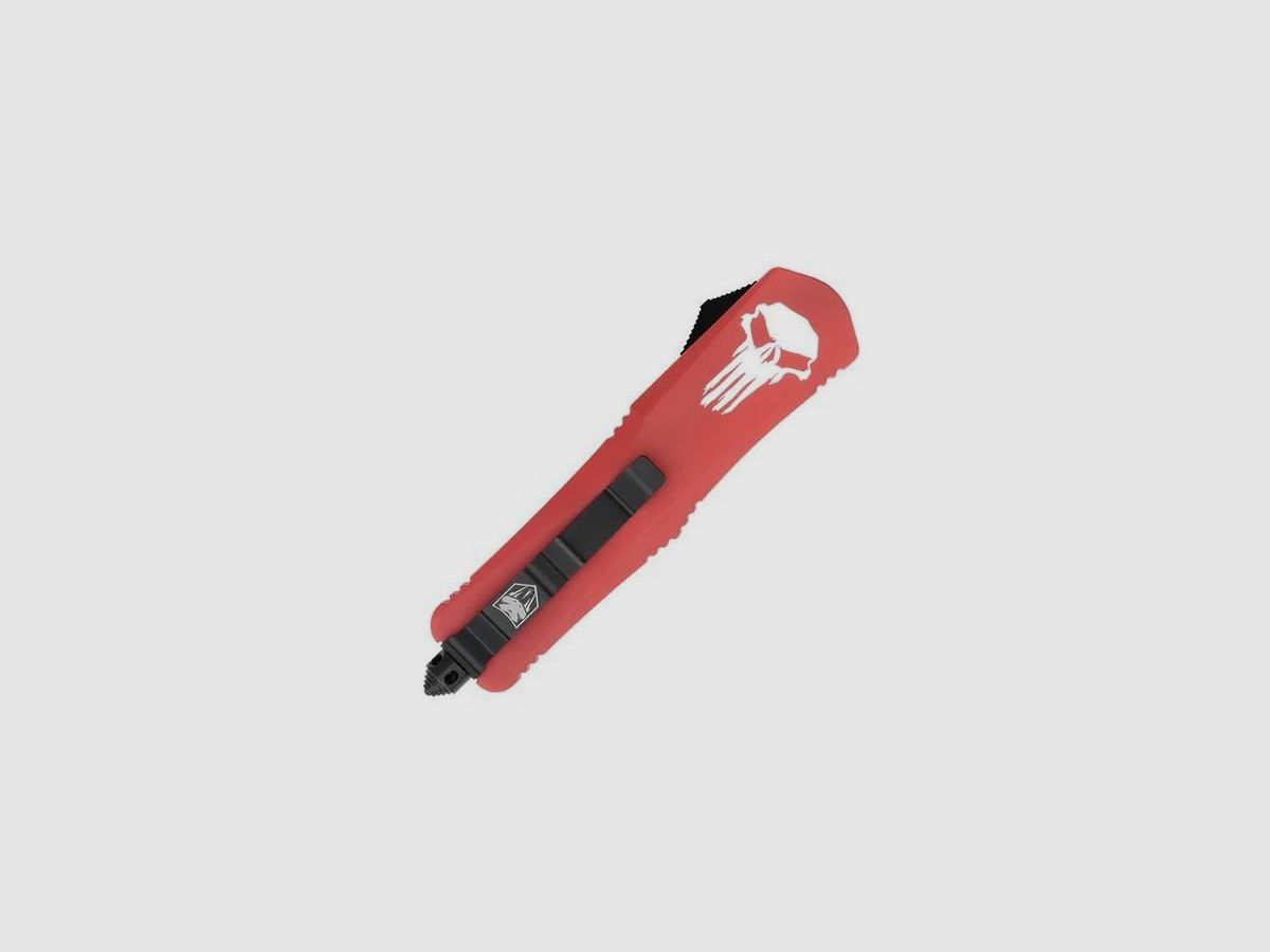 CobraTec Large FS-3 Punisher Red Automatikmesser OTF mit doppelt gezahnter Dolchklinge, Bild 4 von 12