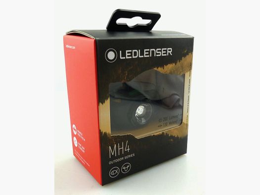 Ledlenser 500952 LED Kopflampe Stirnlampe MH4 Schwarz Angeln Jagen 200 Lumen