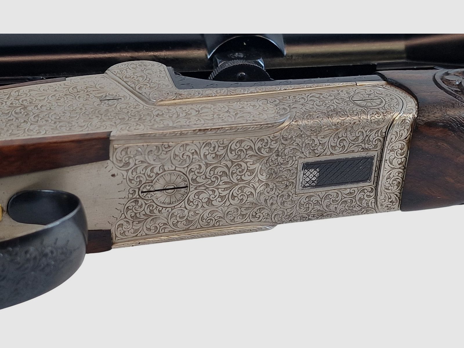 Outschar Ferlach side lock break-action rifle in caliber 6.5x57R with variable Zeiss optics