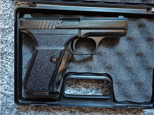 Umarex Heckler & Koch Mod. SP9 (Heckler & Koch P7 Nachbau) 9mm P.A.K. inkl. Passformholster aus Leder | selten!