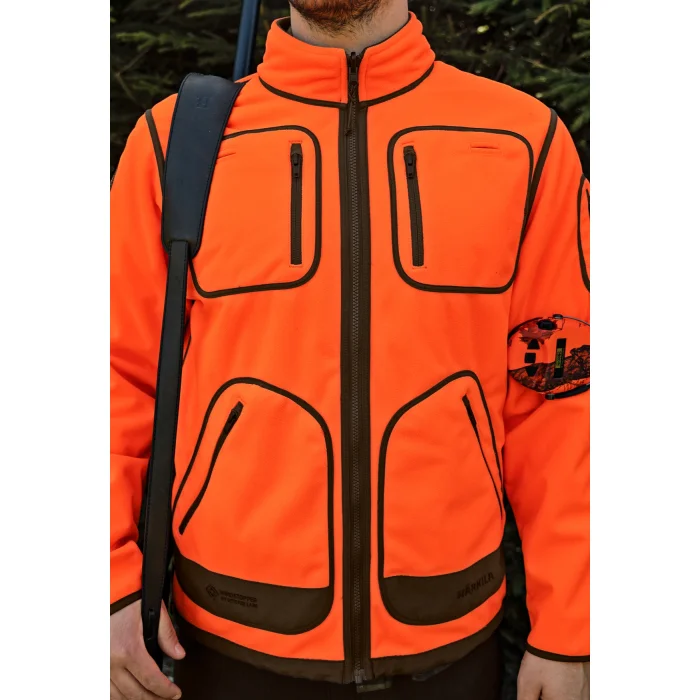 Polarowa kurtka dwustronna HARKILA Kamko Blaze rev. fleece - Orange blaze/Willow green GORE-TEX WINDSTOPPER (121933006), zdjęcie 5 z 12