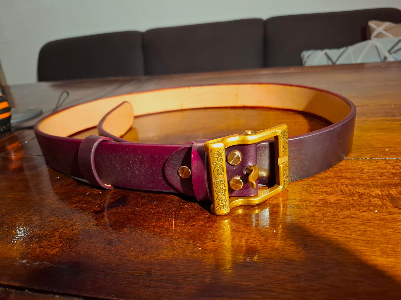 Handcrafted leather belt