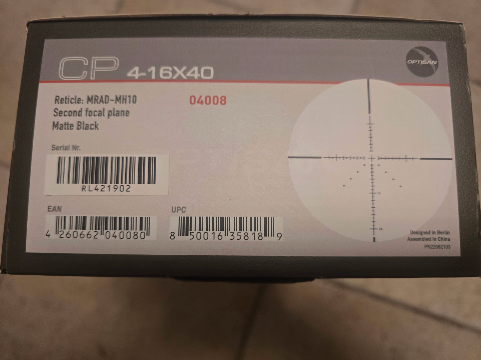 Optisan CP  4-16×40 SFP mrad