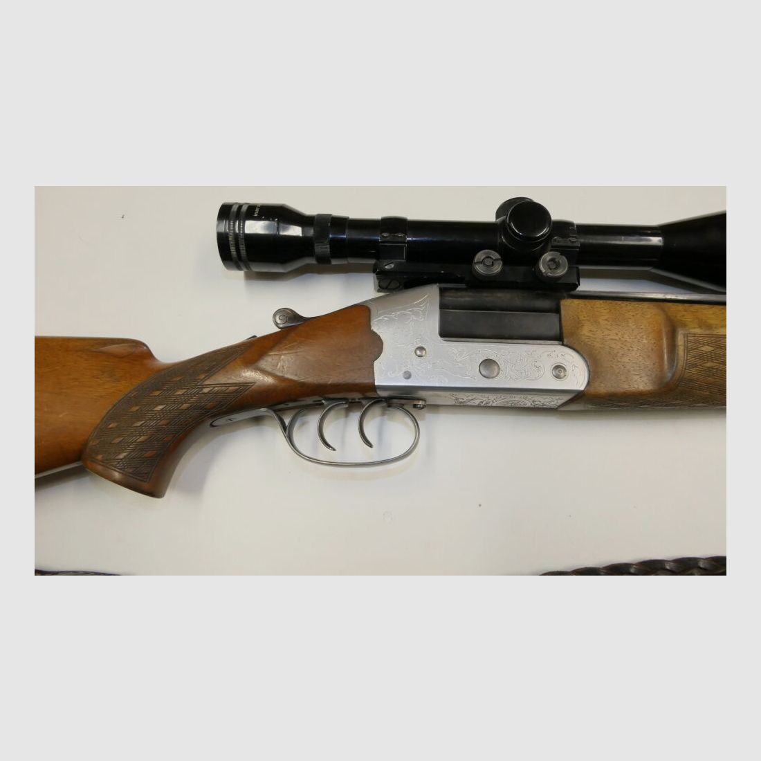 Heym Gebrauchtwaffe Bockbüchsflinte Heym Mod22 SE im Kal.7x57R u. 16/70 Inkl. ZF Zielfernrohr Tasco Optic