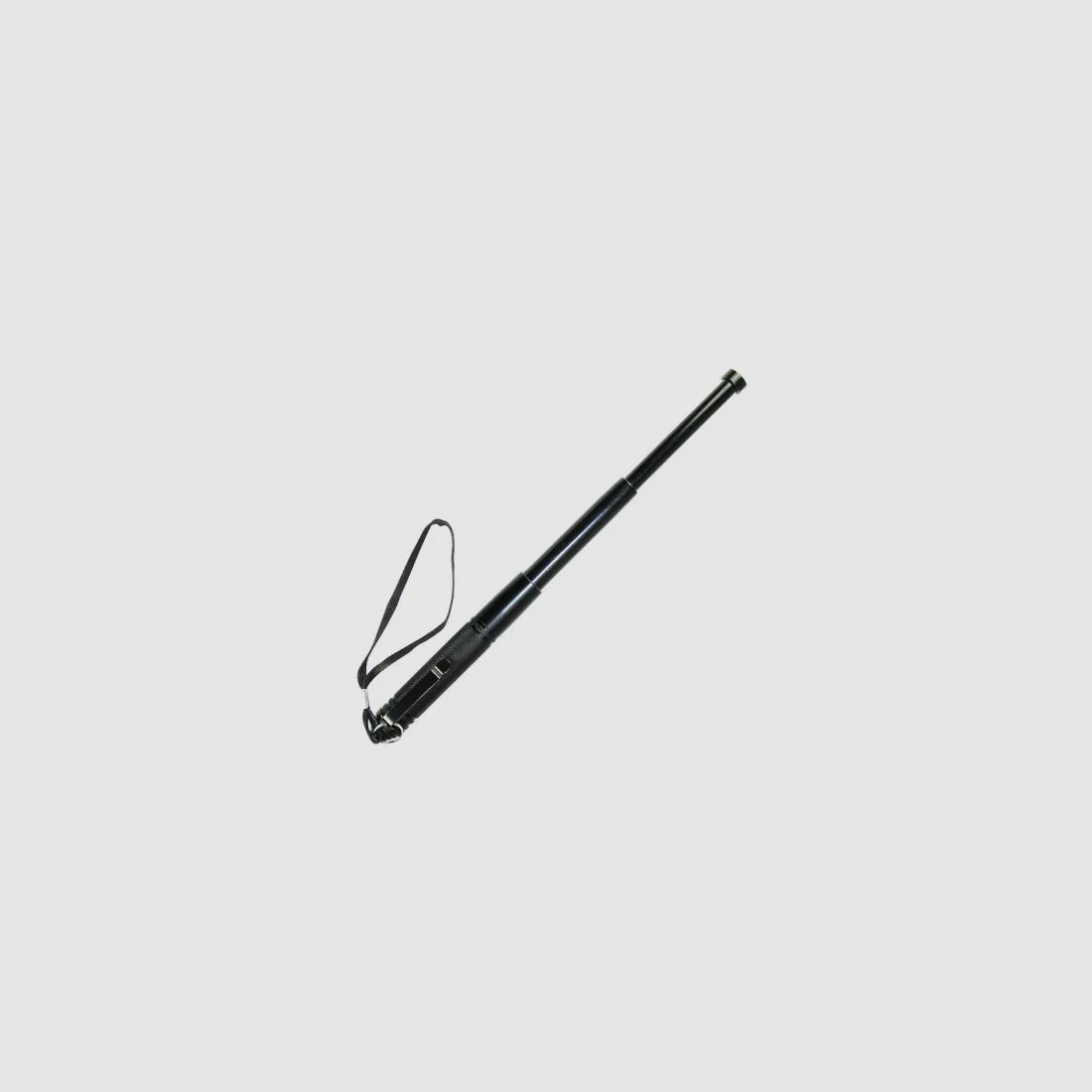 Mini Teleskopschlagstock 13 Zoll Schwarz mit Clip und Handschlaufe