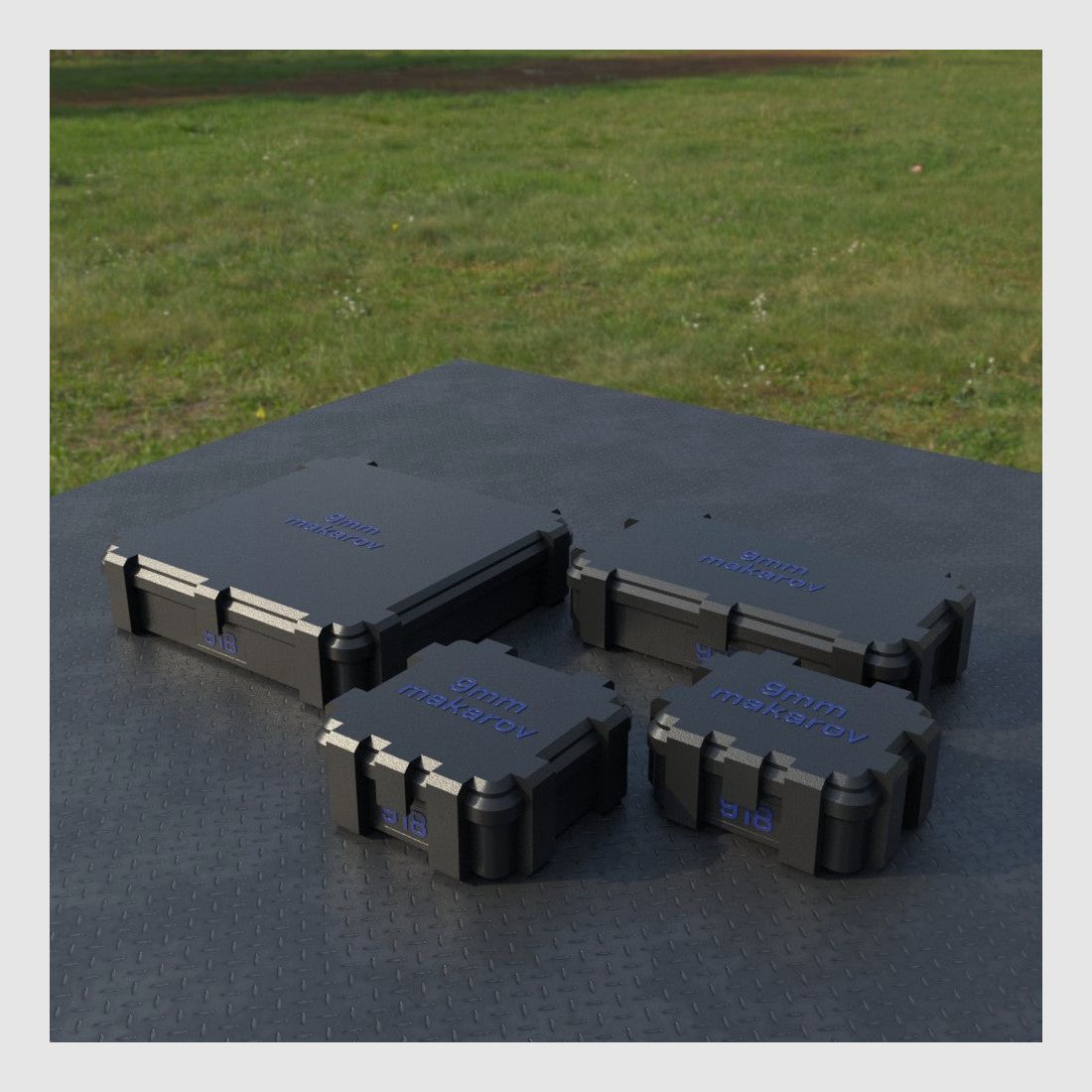 Filamelt Munitionsbox / Ammo Box 9mm Mak (9x18) – Patronenbox ‘Klappdeckel’ – 20 / 25 / 50 / 100 Runden