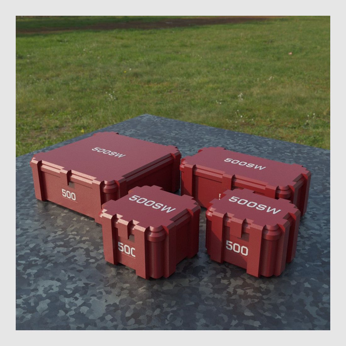 Filamelt Munitionsbox / .500 S&W / ‘Klappdeckel’ / Patronenbox, Ammo Box