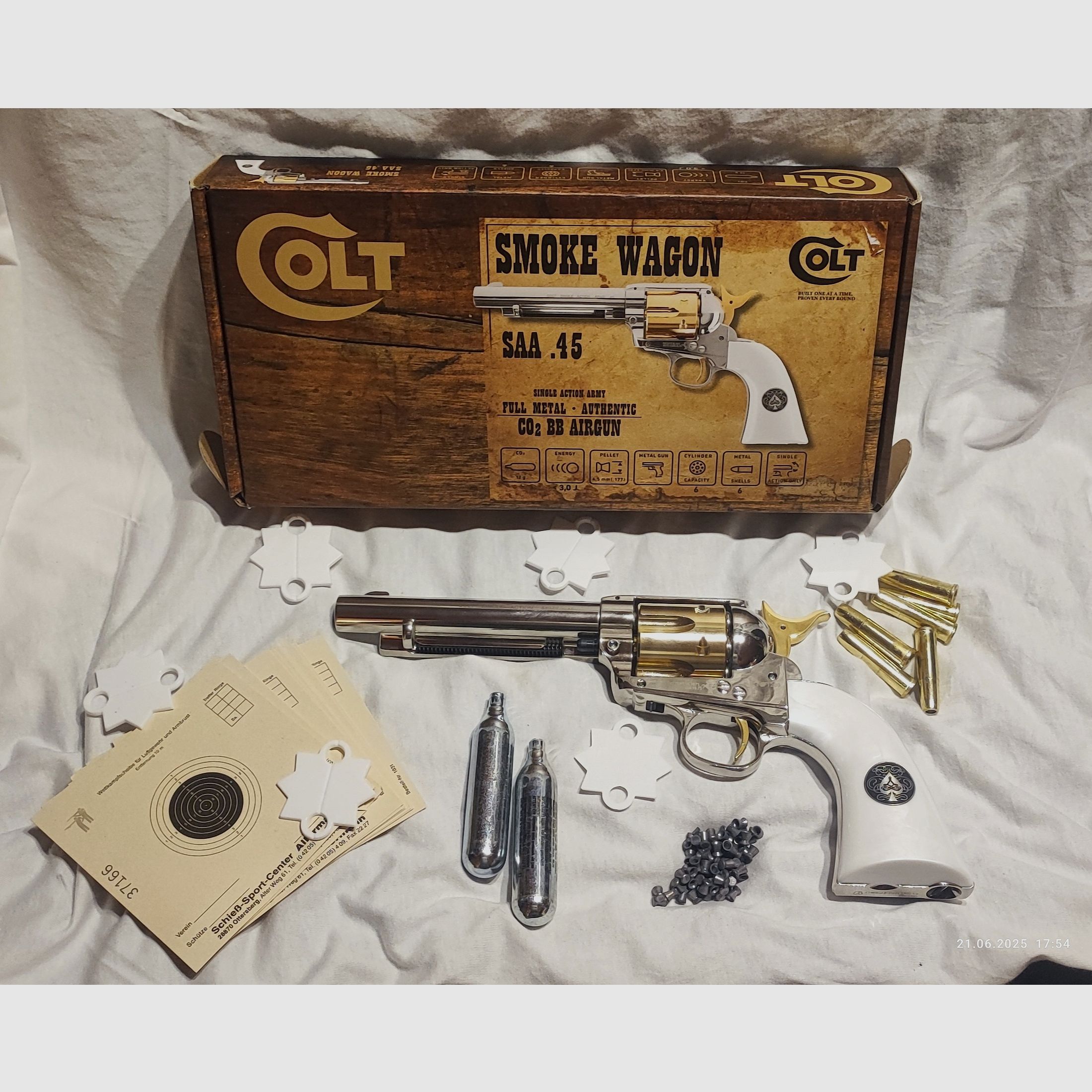 Colt SAA Smoke Wagon Peacemaker CO2 Luftpistole/Revolver Set