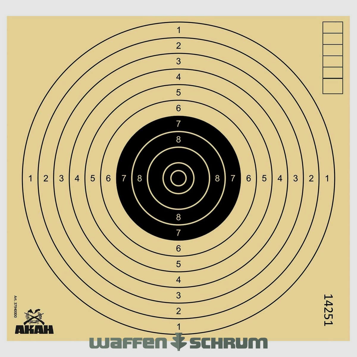 AKAH Air Pistol Target 17x17cm A250st
