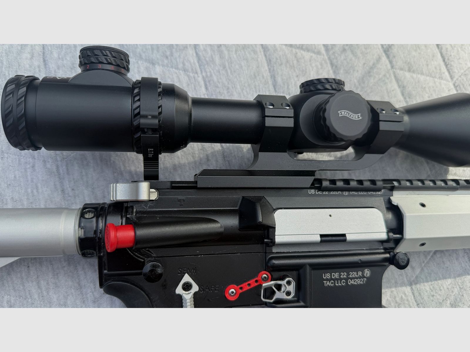 Tipppmann M4-22 Elite Red Line .22lr 16"  mit ZF 2,5-15x50 und Hipertouch  Competition 