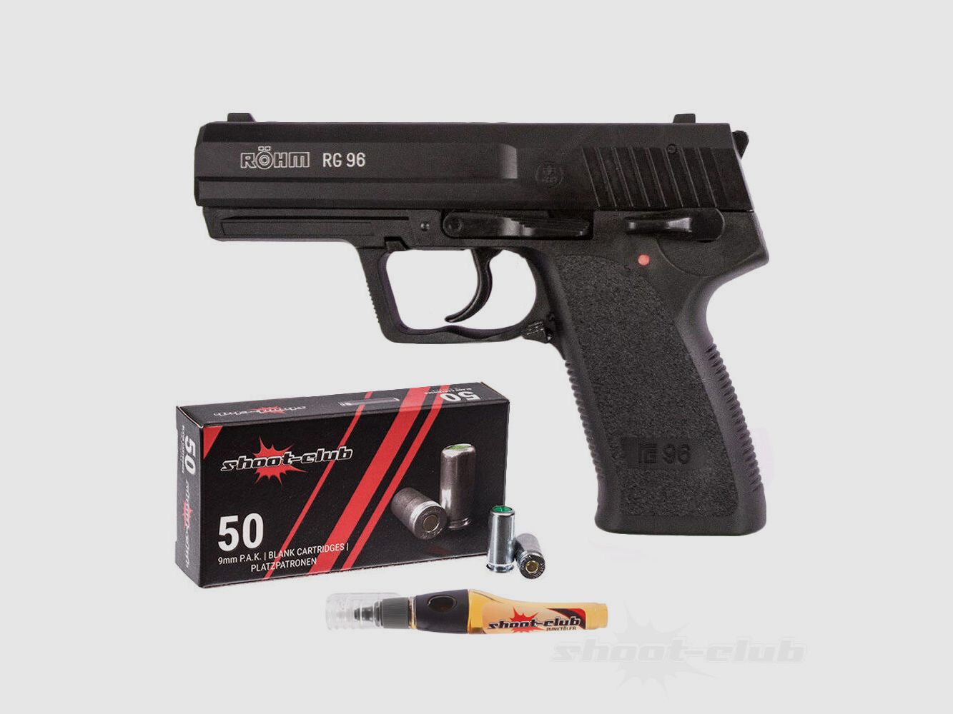 Röhm Schreckschusspistole RG 96 schwarz 9 mm P.A.K. - SET