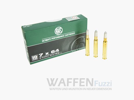 RWS caliber 7x64 ID Classic rifle cartridges 162grs