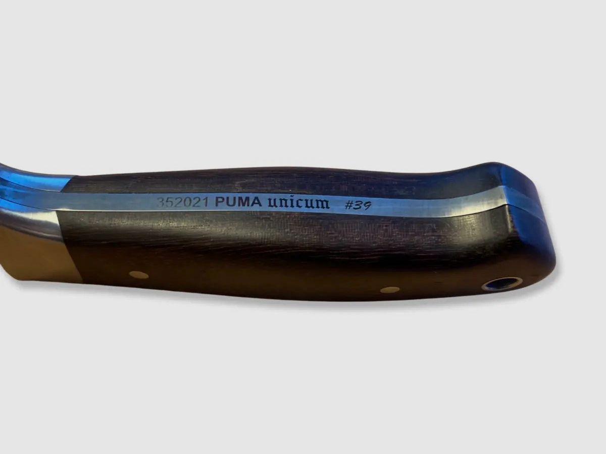 PUMA unicum Jagdmesser, Damast, Grenadill-Holz, Unikat