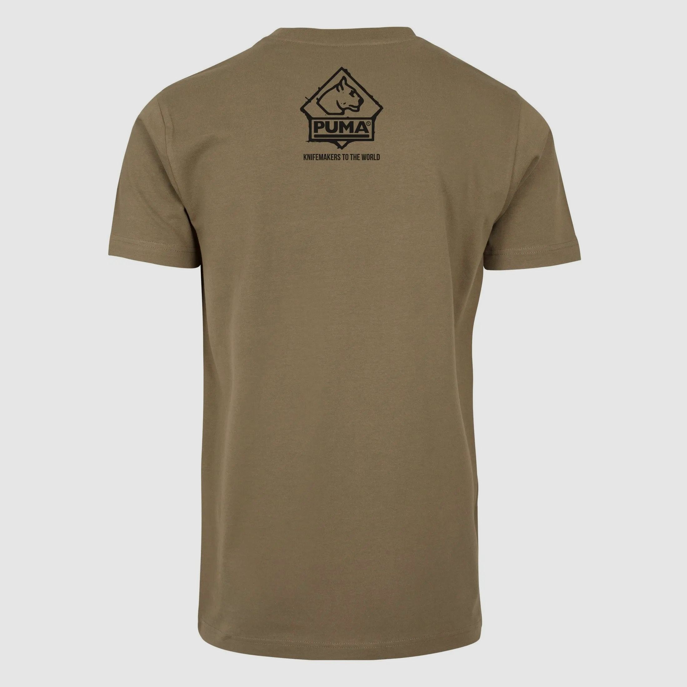 T-shirt PUMA Motif : Bison et chasseur blanc, Couleur : olive