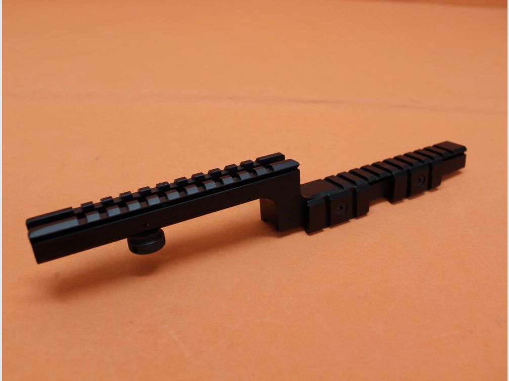 JFY. AR-15: Carry Handle Mount Swan Sleeve Alu schwarz mit Picatinnyprofil, gekröpft. Montageschiene geeignet für A1/ A2/ A3 Tragegriff