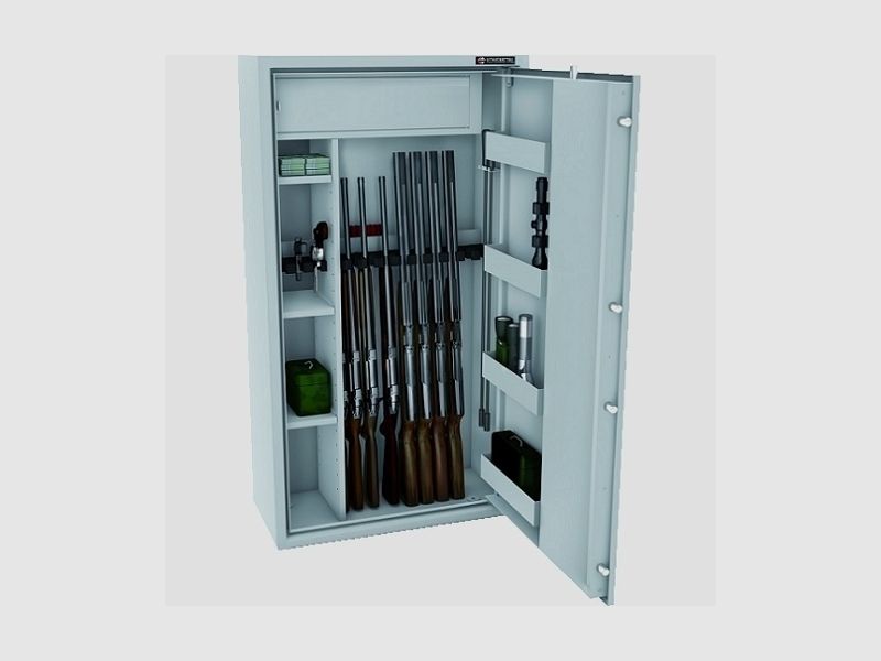 Sejf Konsmetal na 14 sztuk broni długiej MLB150D/14 Biały, Klasa S1 - zamek elektroniczny, zdjęcie 3 z 3