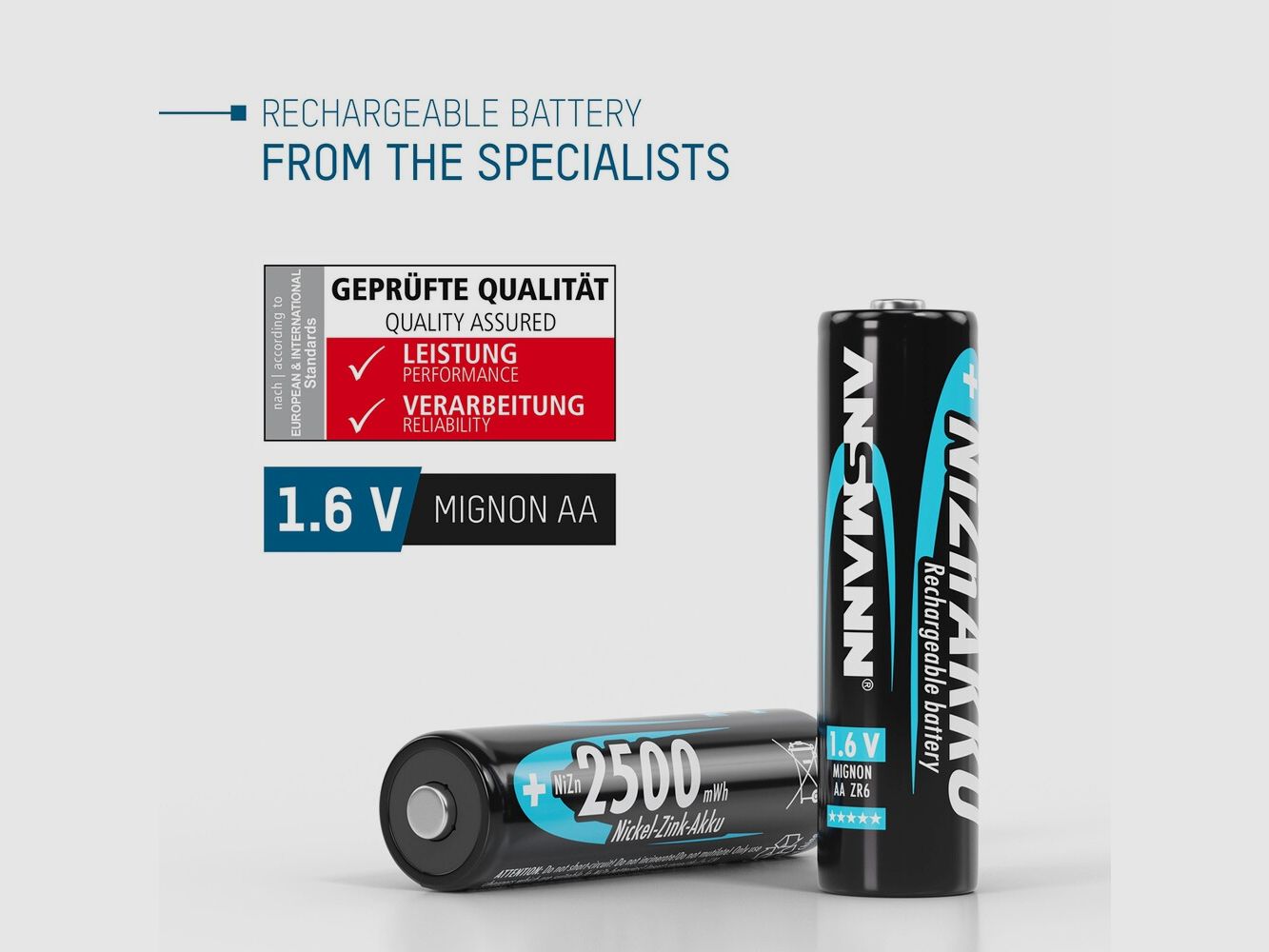 Batterie Ansmann Mignon AA 2500mWh 4 pièces, image 2 sur 4