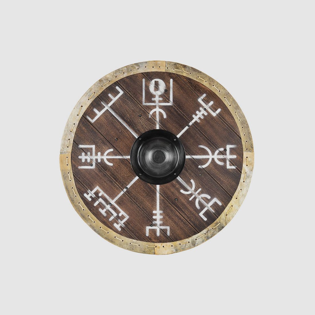 Viking shield with rawhide edging