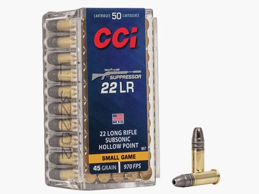 CCI Suppressor .22 LR 45GR HP 50 cartouches