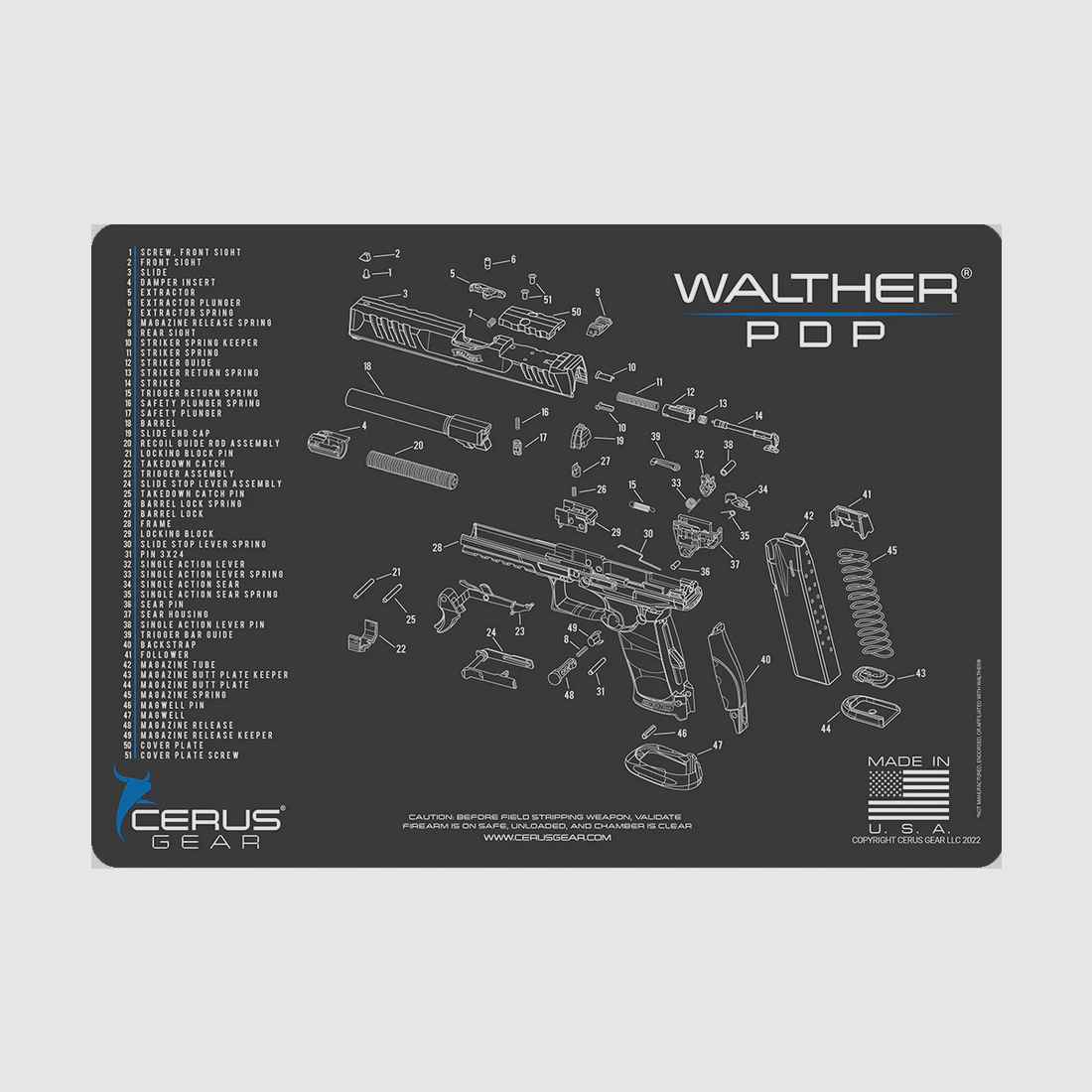 Cerus Gear – Renigungsmatte – Walther PDP