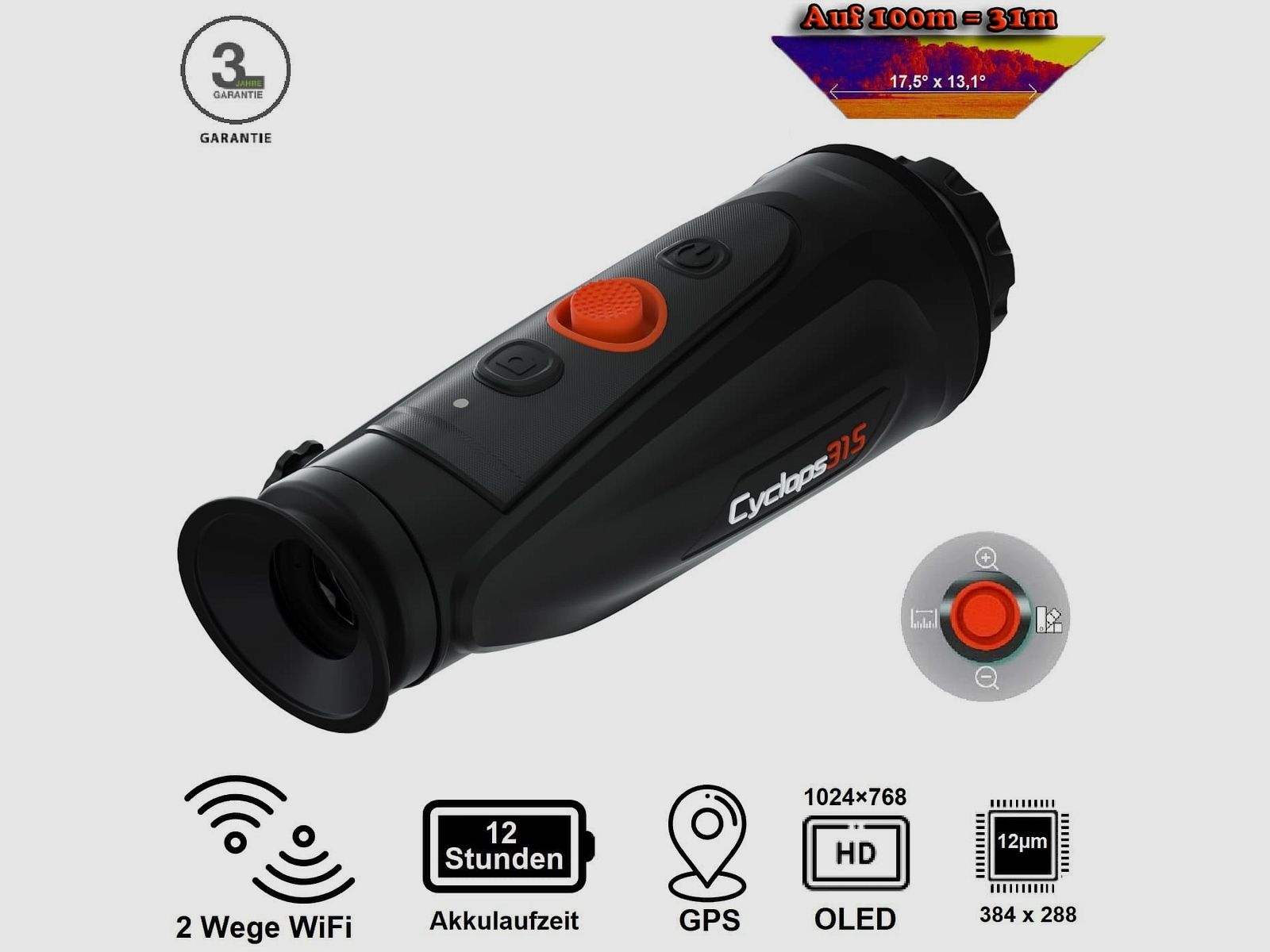 ThermTec Cyclops 315 V2 Model 2022 Thermal Imaging Camera