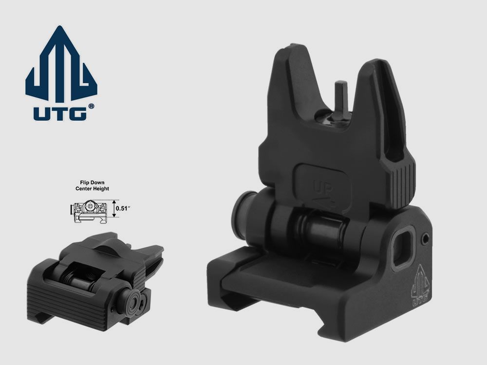 UTG Visierung vorne fĂĽr Sturmgewehr AR-15, fĂĽr Weaverschiene, federunterstĂĽtzt, posi lock