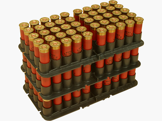 MTM 50er Shotshell Tray Cal20GA - Schrot/Slug Aufbewahrungsbrett für 50 Stück! STAPELBAR