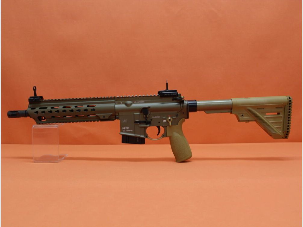 Heckler&Koch Ha.Büchse .223Rem Heckler&Koch/H&K MR223 A3 11" Lauf RAL8000 HKey, Gas-Piston-System AR-15/HK416