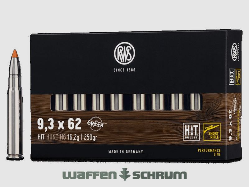 RWS HIT 16.2g - 250gr 9.3X62 Short Rifle