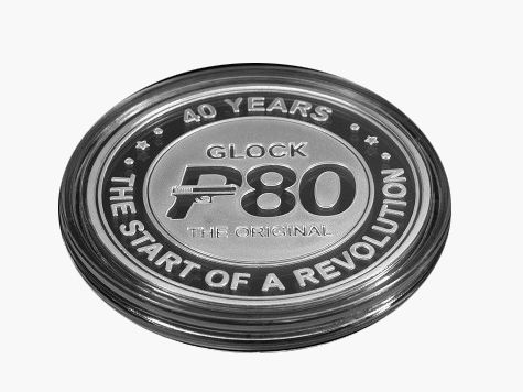 Glock Münze/Medaille „40th Anniversary P80“ – Metall – Ø 40 mm