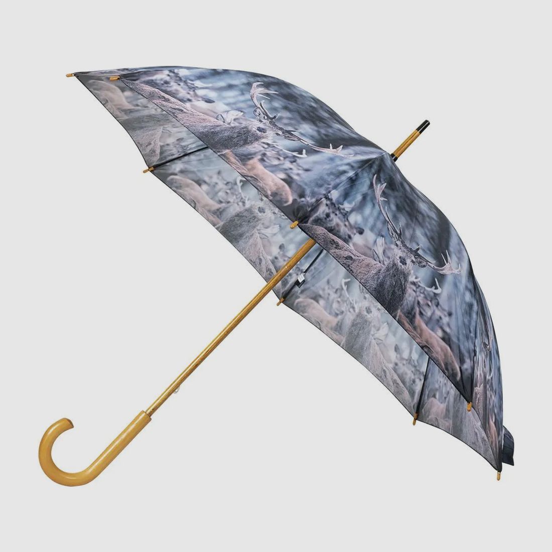 Regenschirm Hirsch mit Holzgriff